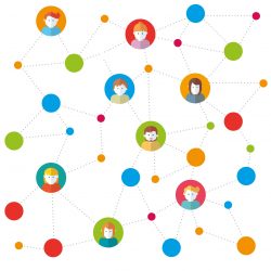 Team in social networks working vector illustration Team in social networks working vector illustration